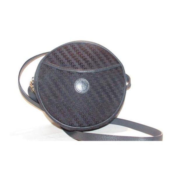 Gucci Vintage Navy Blue Canteen Style Dark Diagonal Square Print Canvas - Picture 5 of 12